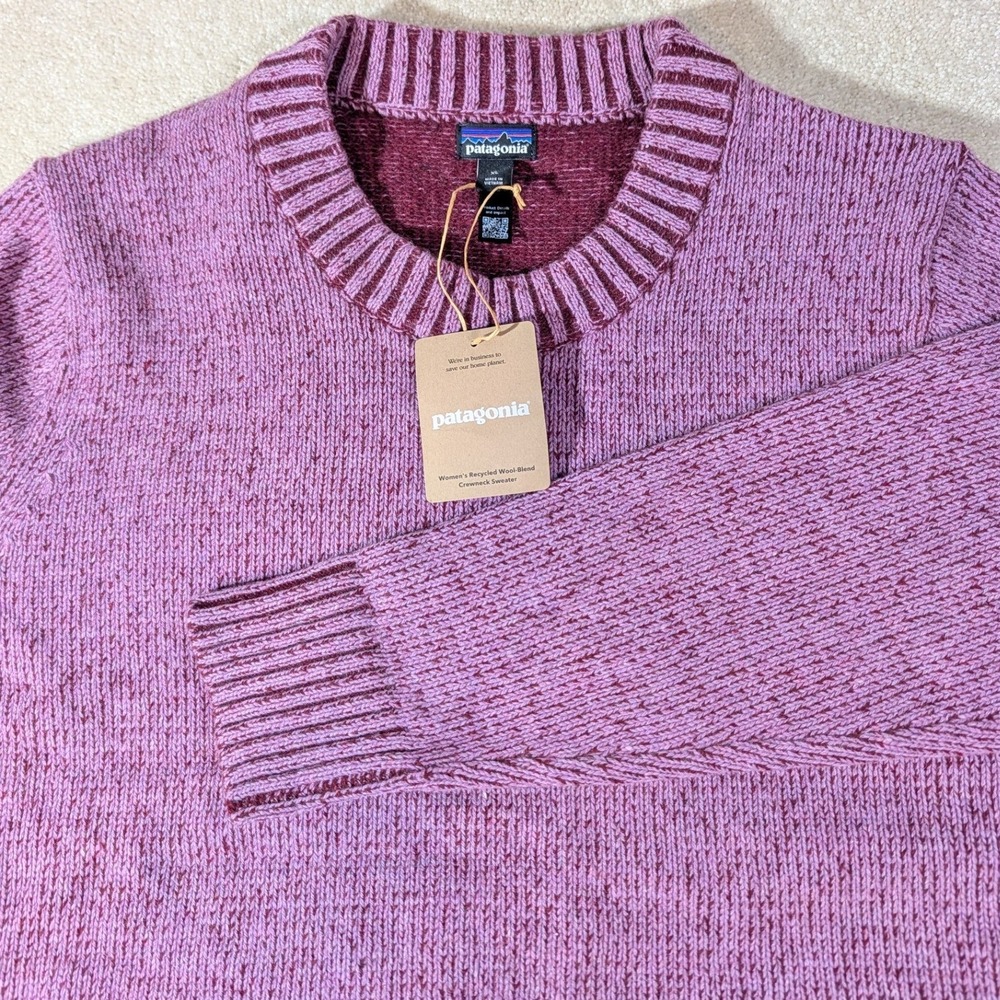 Patagonia Recycled Wool-Blend Crewneck Sweater Brisk Purple 51025 XL NEW